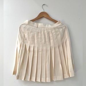 Vintage Ralph Lauren cream silk pleated a-line skirt size 12